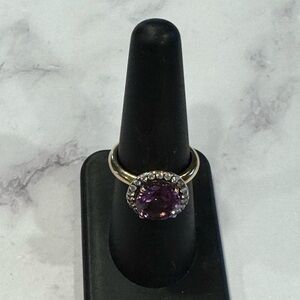 Amethyst and Sterling Silver Ring